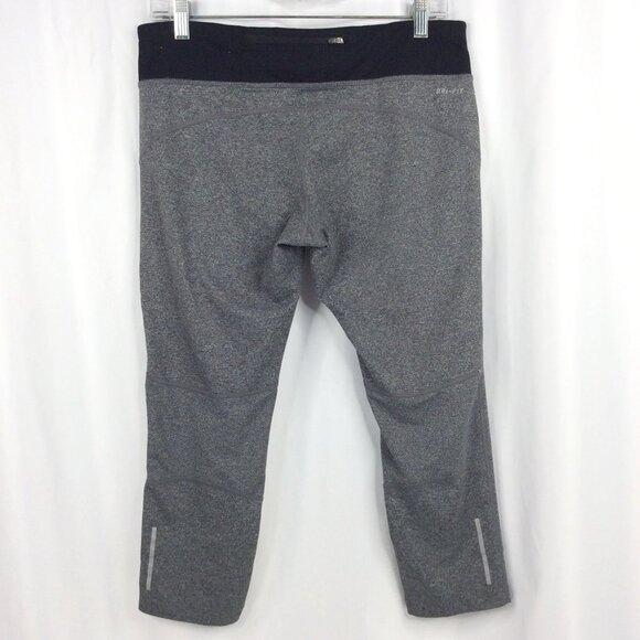 Nike Running Dri-Fit 3/4 Length Crop Leggings Womens Large Reflective Pockets - Picture 3 of 12